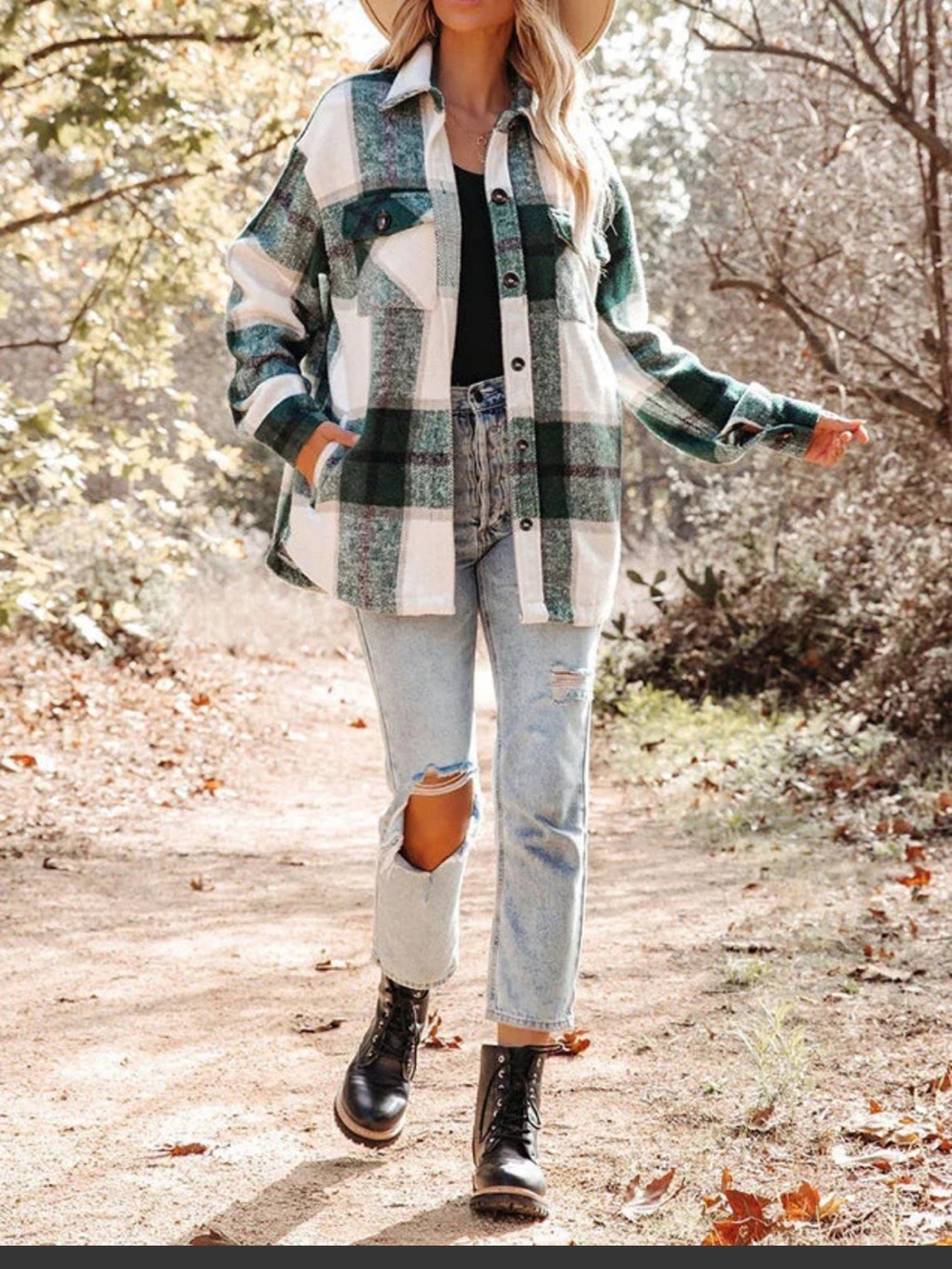 Women's plaids shirt tops tunic